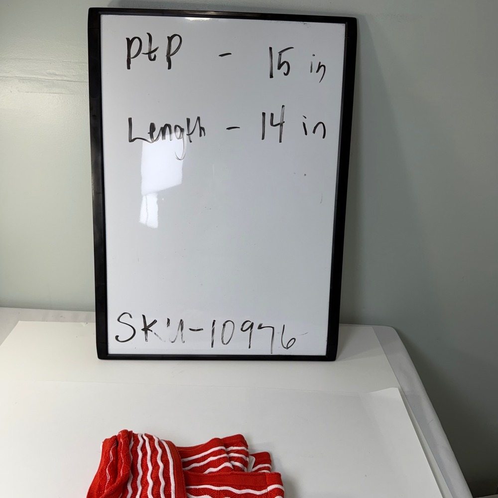 Commense Red White Wavy Stripe One Shoulder Twist Knot Knit Top NWT - Picture 8 of 8